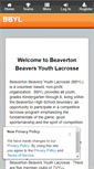 Mobile Screenshot of beavertonbeaverslacrosse.com